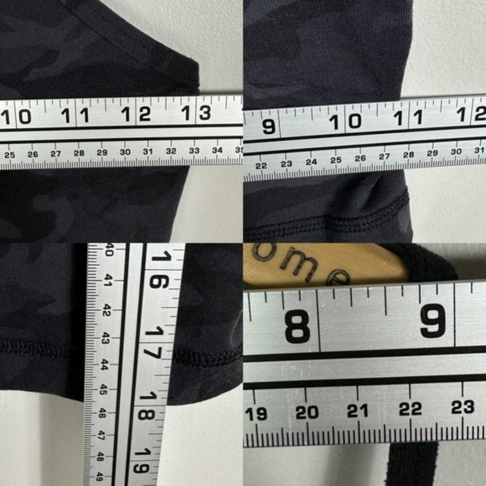 Lululemon 2019 Camouflage Black Power Y Tank Built In Bra With Cups Yoga Top 4 - Picture 10 of 11